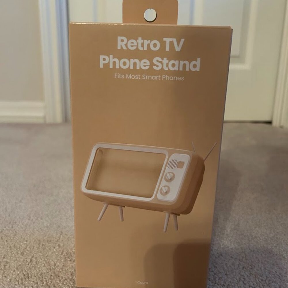 NEW Retro TV Smart Phone Stand - White Antennae & Legs - NIB Sealed Box - Picture 3 of 7